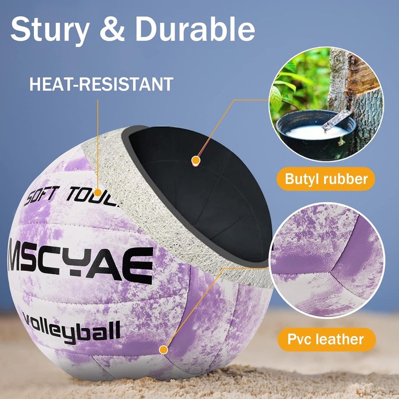 MSCYAE Volleyball Official Size 5,Soft Touch Volleyballs for Kids Youth Adults, Indoor Outdoor Volleyball for Beginners Backyard Park Beach Play Ball Games(Best Gift) - Image 4